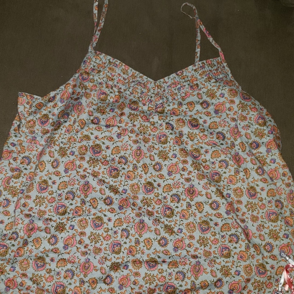 Vintage Old Navy Blue floral tank top size Large